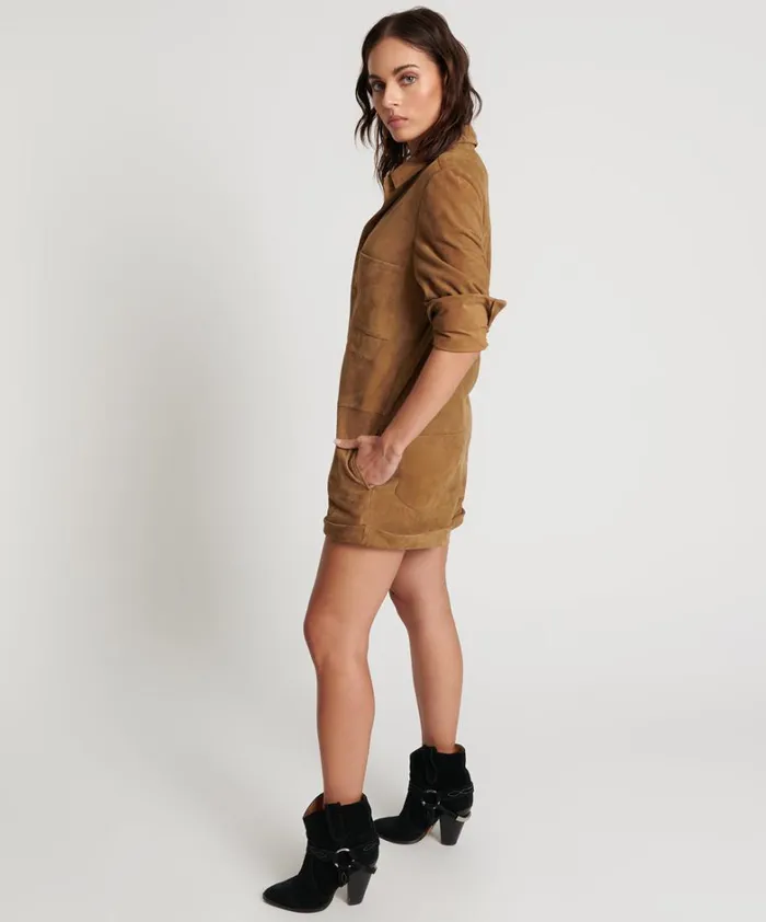One Teaspoon Denim Jumpsuits TAN SUEDE PROPHECY JUMPSUIT 8211 Women