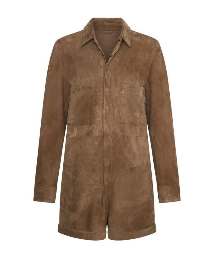 One Teaspoon Denim Jumpsuits TAN SUEDE PROPHECY JUMPSUIT 8211 Women