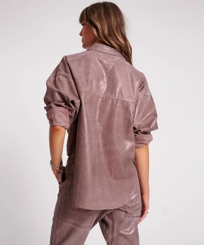 One Teaspoon Denim Shirts BRONZED CHOCOLATE WESTERN DARIA SHACKET 8211 Women One Teaspoon Denim Shirts BRONZED CHOCOLATE WESTERN DARIA SHACKET 8211 Women