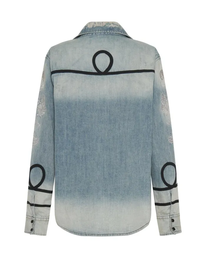 One Teaspoon Denim Shirts WOLFGANG EMBROIDERED WESTERN SHIRT 8211 Women One Teaspoon Denim Shirts WOLFGANG EMBROIDERED WESTERN SHIRT 8211 Women