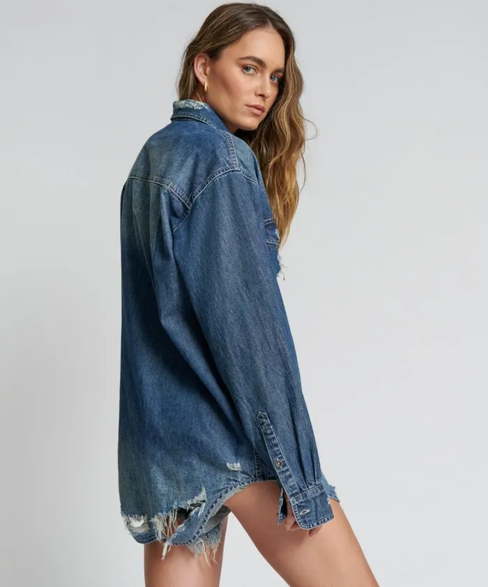 One Teaspoon Denim Tops USED BLUE CLASSIC EVERYDAY DENIM SHIRT 8211 Women One Teaspoon Denim Tops USED BLUE CLASSIC EVERYDAY DENIM SHIRT 8211 Women