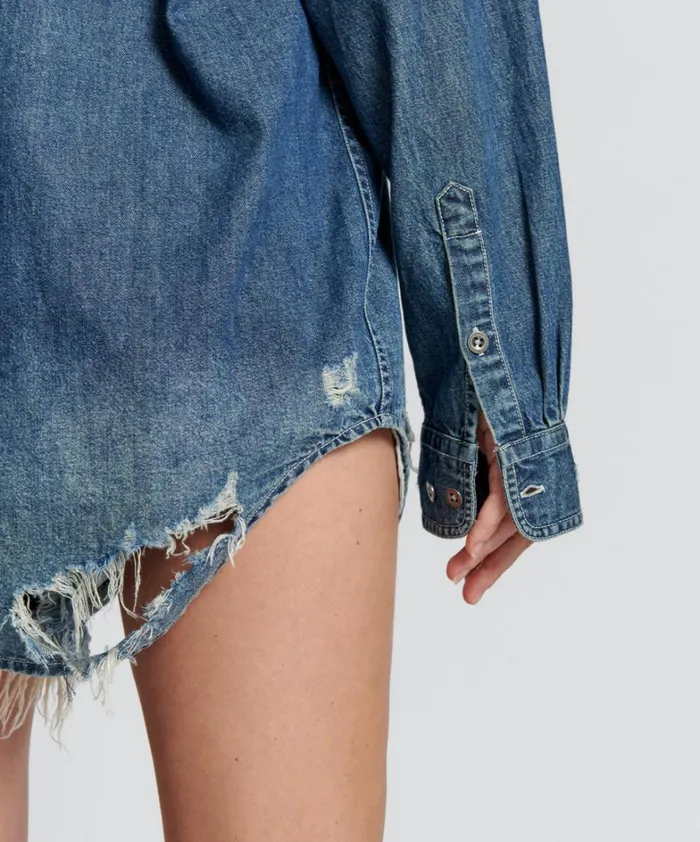 One Teaspoon Denim Tops USED BLUE CLASSIC EVERYDAY DENIM SHIRT 8211 Women One Teaspoon Denim Tops USED BLUE CLASSIC EVERYDAY DENIM SHIRT 8211 Women