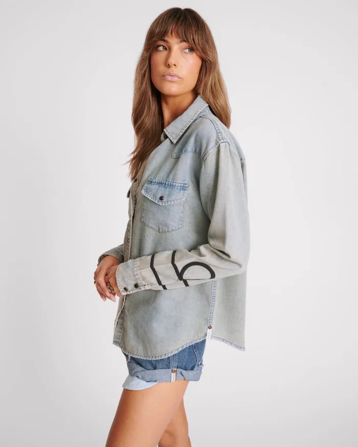 One Teaspoon Denim Tops ZEPPELIN DENIM WESTERN SHIRT 8211 Women One Teaspoon Denim Tops ZEPPELIN DENIM WESTERN SHIRT 8211 Women