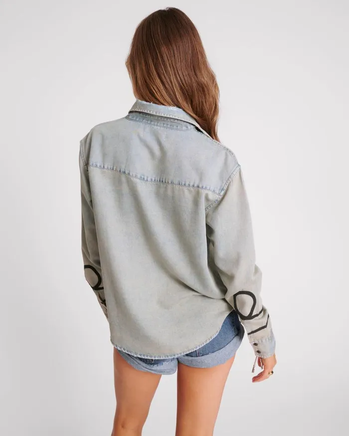 One Teaspoon Denim Tops ZEPPELIN DENIM WESTERN SHIRT 8211 Women One Teaspoon Denim Tops ZEPPELIN DENIM WESTERN SHIRT 8211 Women