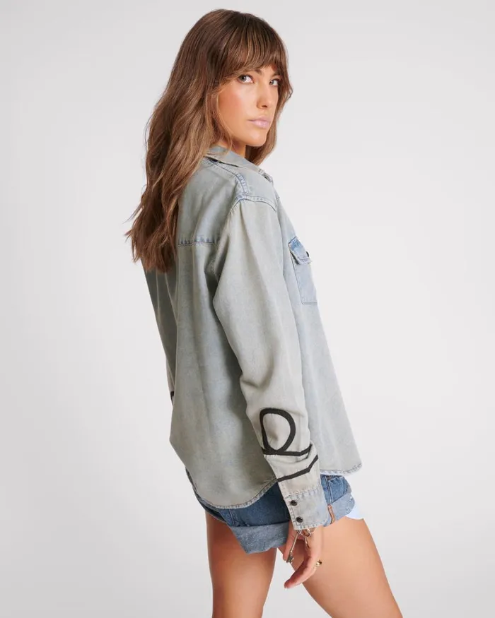 One Teaspoon Denim Tops ZEPPELIN DENIM WESTERN SHIRT 8211 Women One Teaspoon Denim Tops ZEPPELIN DENIM WESTERN SHIRT 8211 Women