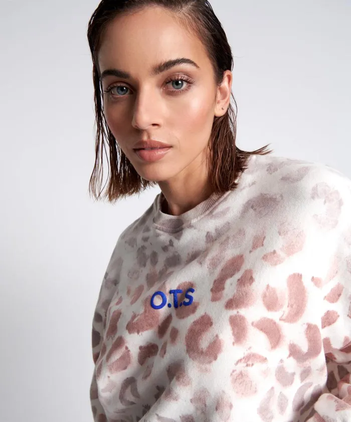 One Teaspoon Hoodies And Sweats OTS COMMUTER CROP SWEATER PINK 8211 Women One Teaspoon Hoodies And Sweats OTS COMMUTER CROP SWEATER PINK 8211 Women