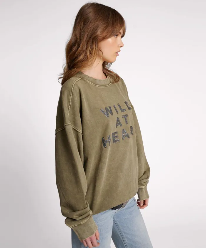 One Teaspoon Hoodies And Sweats WILD AT HEART STUDDED RETRO SWEATER 8211 Women One Teaspoon Hoodies And Sweats WILD AT HEART STUDDED RETRO SWEATER 8211 Women