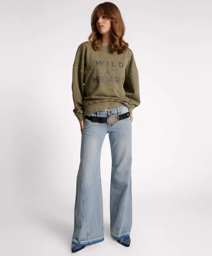 One Teaspoon Hoodies And Sweats WILD AT HEART STUDDED RETRO SWEATER 8211 Women One Teaspoon Hoodies And Sweats WILD AT HEART STUDDED RETRO SWEATER 8211 Women