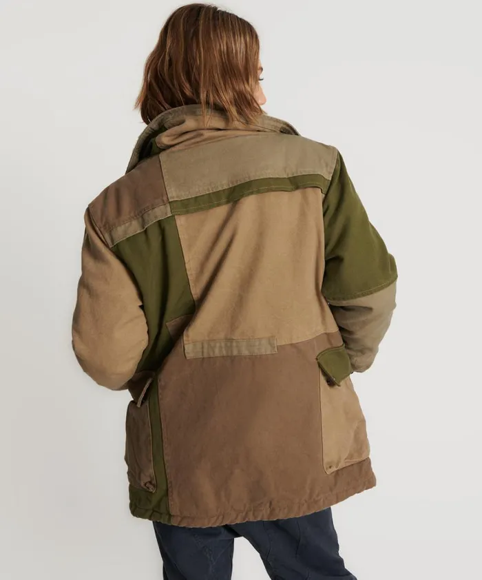 One Teaspoon Jackets KHAKI PATCHWORKED DEFENDER COAT 8211 Women