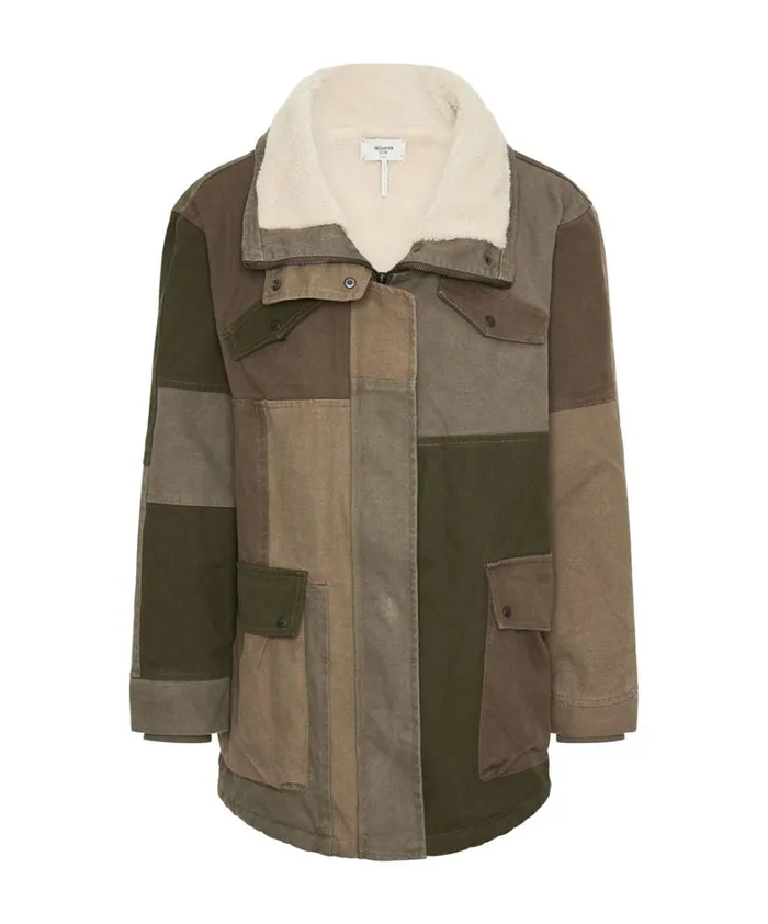 One Teaspoon Jackets KHAKI PATCHWORKED DEFENDER COAT 8211 Women