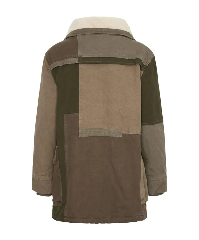 One Teaspoon Jackets KHAKI PATCHWORKED DEFENDER COAT 8211 Women