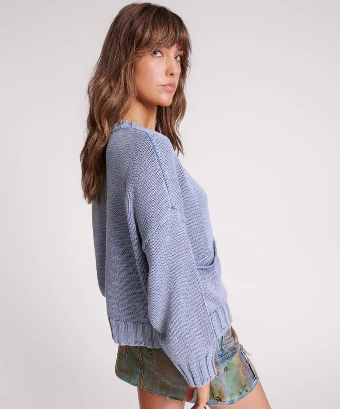 One Teaspoon Knitwear ACID WASHED OVERSIZED POCKET SWEATER 8211 Women