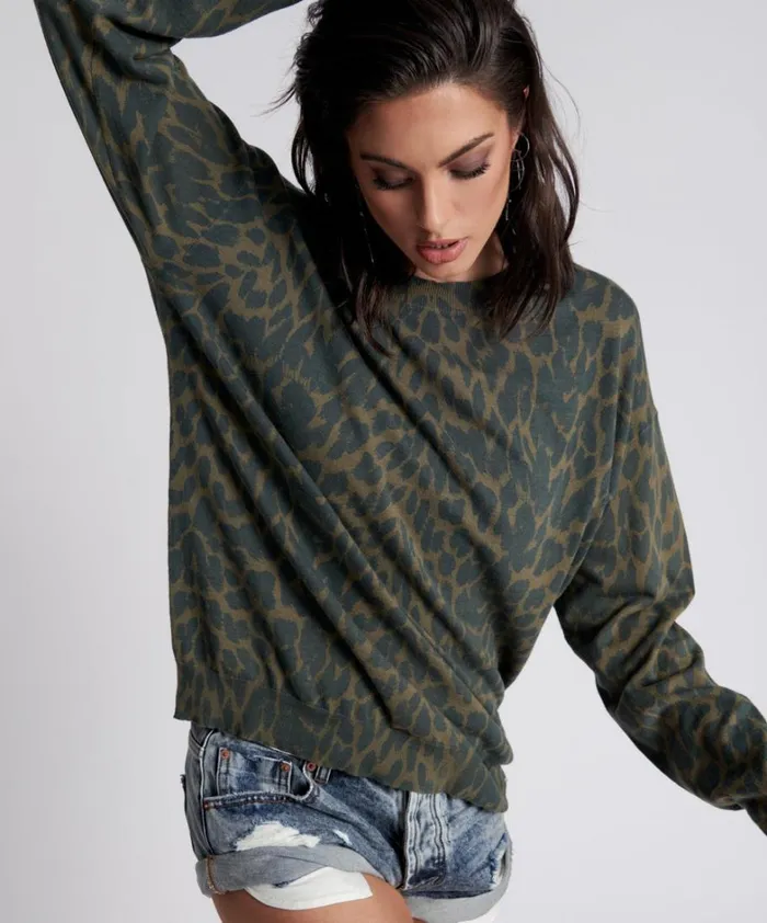 One Teaspoon Knitwear JUNGLE LEOPARD KNIT SWEATER 8211 Women
