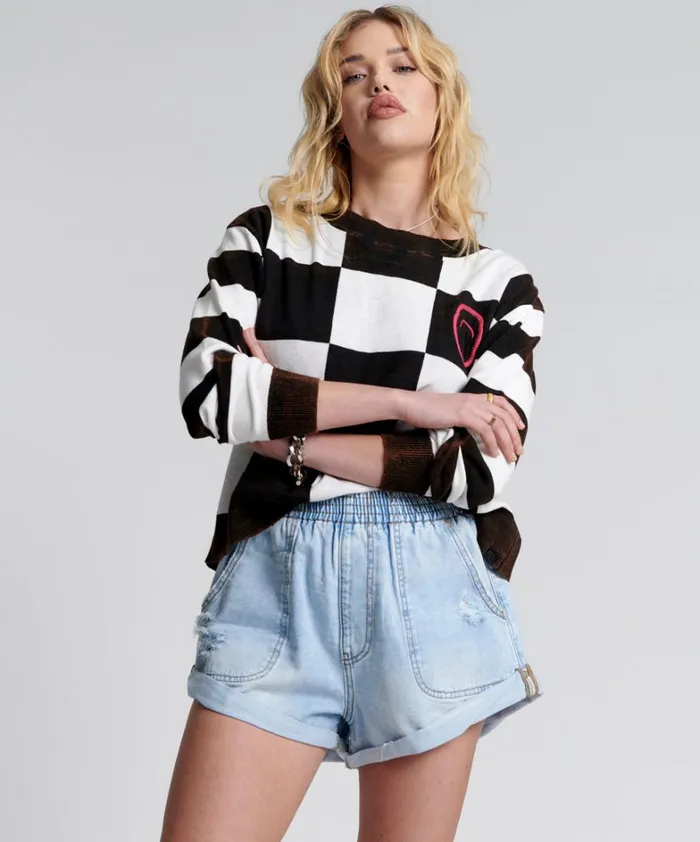 One Teaspoon Knitwear SCOREBOARD SMILEY KNIT SWEATER 8211 Women