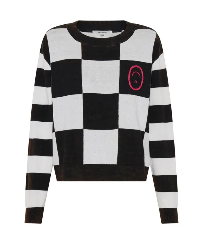 One Teaspoon Knitwear SCOREBOARD SMILEY KNIT SWEATER 8211 Women One Teaspoon Knitwear SCOREBOARD SMILEY KNIT SWEATER 8211 Women
