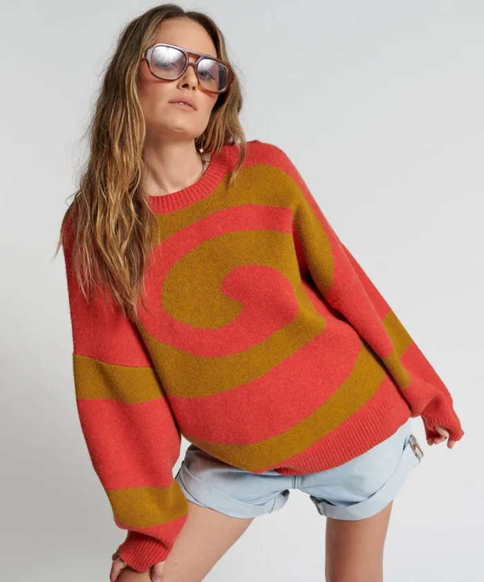 One Teaspoon Knitwear VORTEX KNIT SWEATER BROWN 8211 Women