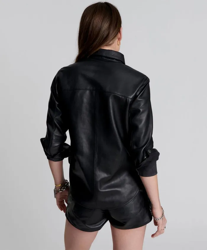 One Teaspoon Leather Jackets SOFIA CUT OUT LEATHER SHIRT 8211 Women One Teaspoon Leather Jackets SOFIA CUT OUT LEATHER SHIRT 8211 Women