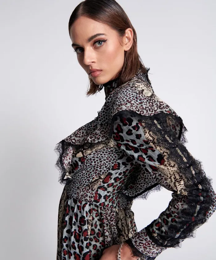 One Teaspoon Midi and Maxi Dresses PUNK PYTHON METAL ADVENTURE DRESS MULTI 8211 Women