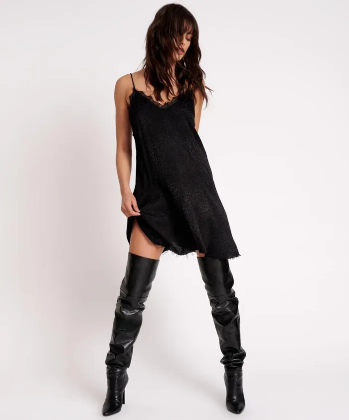 One Teaspoon Mini Dresses BLACK ANGEL DELIRIOUS SLIP DRESS 8211 Women