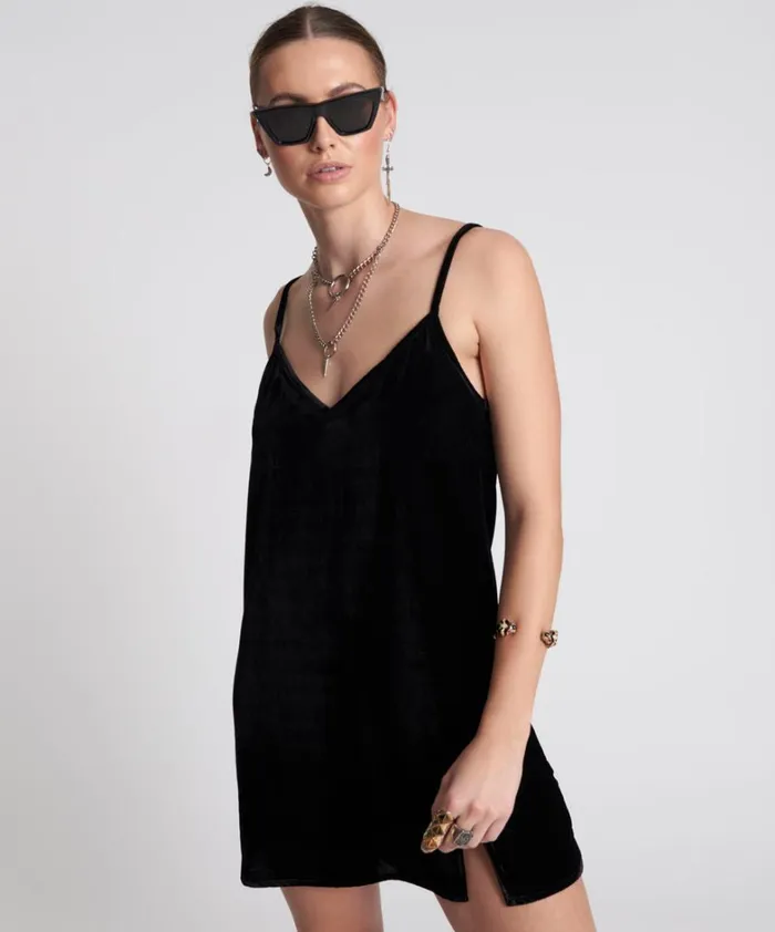 One Teaspoon Mini Dresses VELVET LOVER MINI SLIP DRESS 8211 Women One Teaspoon Mini Dresses VELVET LOVER MINI SLIP DRESS 8211 Women