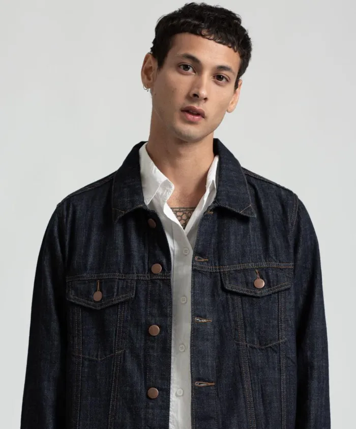 One Teaspoon Organic Tees ORGANIC RAW BANDIT TRUCKER JACKET BLUE 8211 Women