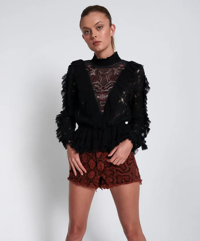 One Teaspoon Shirts AWAKENED EMBROIDERED LONGSLEEVE TOP 8211 Women One Teaspoon Shirts AWAKENED EMBROIDERED LONGSLEEVE TOP 8211 Women