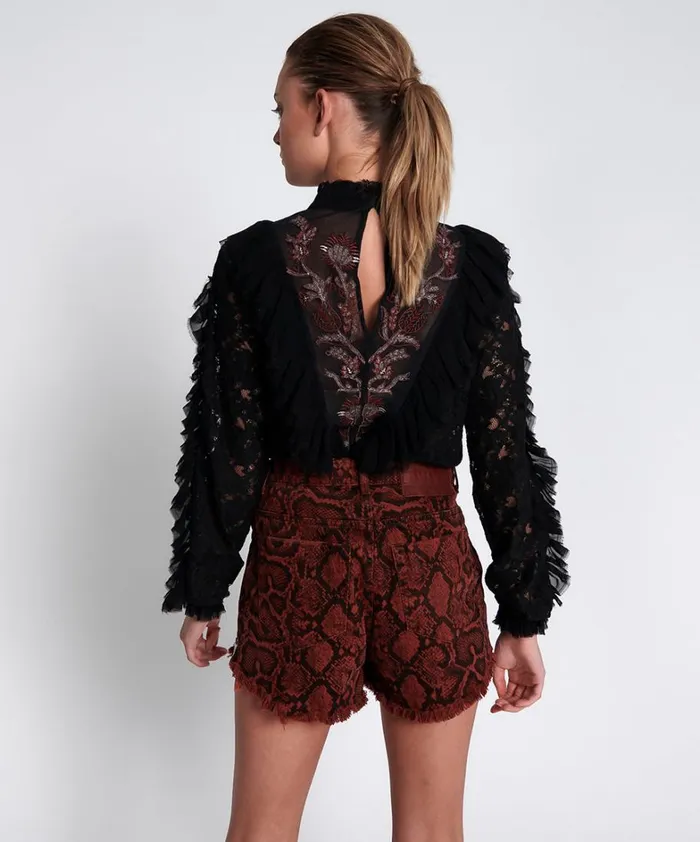 One Teaspoon Shirts AWAKENED EMBROIDERED LONGSLEEVE TOP 8211 Women One Teaspoon Shirts AWAKENED EMBROIDERED LONGSLEEVE TOP 8211 Women