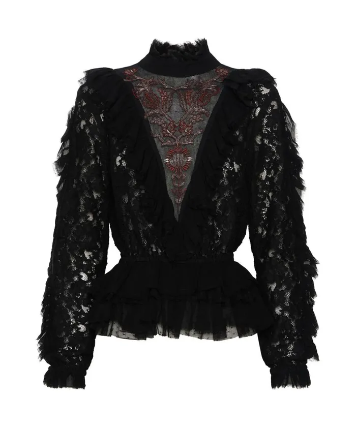 One Teaspoon Shirts AWAKENED EMBROIDERED LONGSLEEVE TOP 8211 Women One Teaspoon Shirts AWAKENED EMBROIDERED LONGSLEEVE TOP 8211 Women