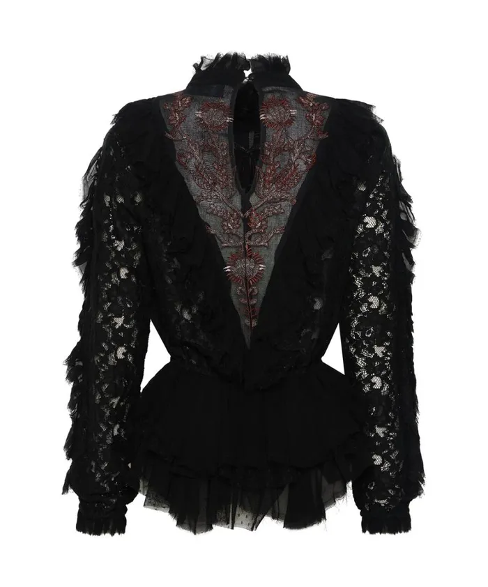 One Teaspoon Shirts AWAKENED EMBROIDERED LONGSLEEVE TOP 8211 Women One Teaspoon Shirts AWAKENED EMBROIDERED LONGSLEEVE TOP 8211 Women