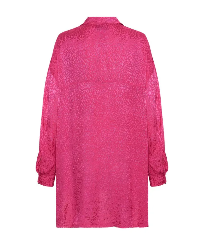 One Teaspoon Shirts SHOCKING PINK JACQUARD LONGLINE SHIRT 8211 Women