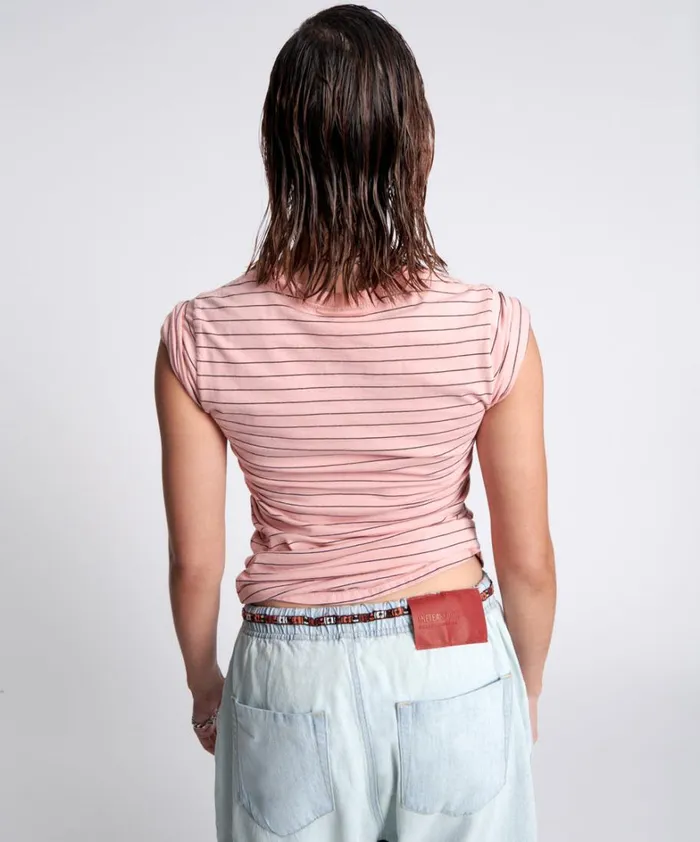 One Teaspoon Tees and Tanks BOWER BIRD EMBROIDERED LOGO FITTED TEE PINK 8211 Women One Teaspoon Tees and Tanks BOWER BIRD EMBROIDERED LOGO FITTED TEE PINK 8211 Women