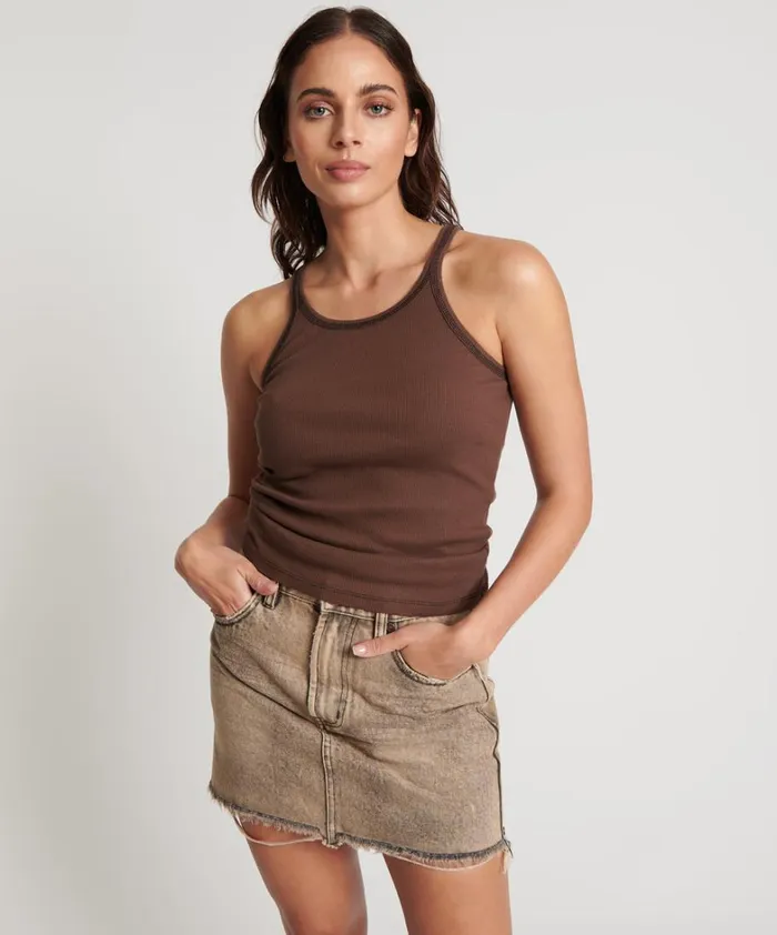One Teaspoon Tees and Tanks COCOA RIBBED TANK TOP 8211 Women