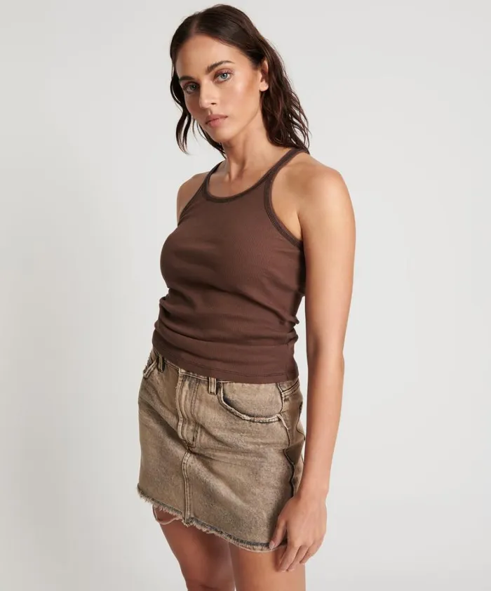 One Teaspoon Tees and Tanks COCOA RIBBED TANK TOP 8211 Women One Teaspoon Tees and Tanks COCOA RIBBED TANK TOP 8211 Women