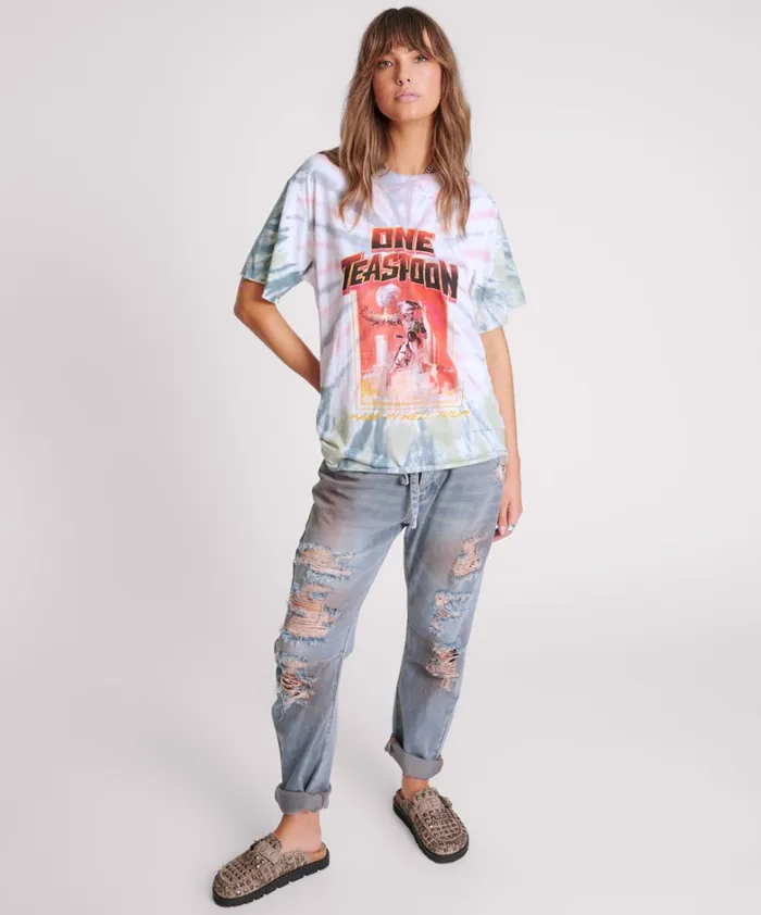 One Teaspoon Tees and Tanks MADE IN HELL TIE DYE OVERSIZED TEE 8211 Women