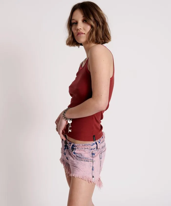 One Teaspoon Tees and Tanks ONE TEASPOON RIB SINGLET RED 8211 Women One Teaspoon Tees and Tanks ONE TEASPOON RIB SINGLET RED 8211 Women