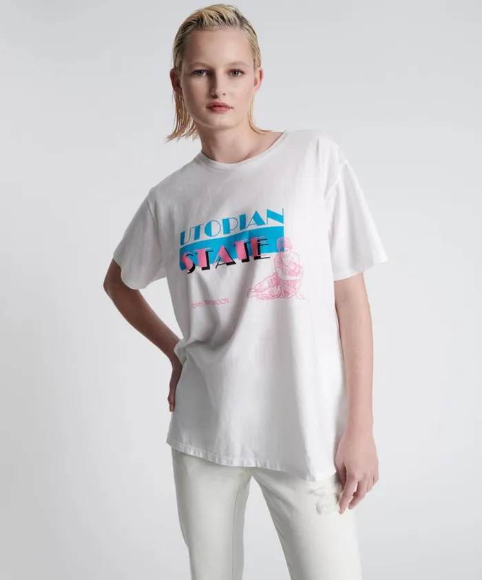 One Teaspoon Tees and Tanks UTOPIAN MIAMI STATE ORGANIC UNISEX TEE 8211 Women One Teaspoon Tees and Tanks UTOPIAN MIAMI STATE ORGANIC UNISEX TEE 8211 Women