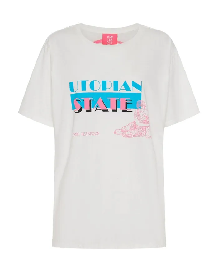 One Teaspoon Tees and Tanks UTOPIAN MIAMI STATE ORGANIC UNISEX TEE 8211 Women One Teaspoon Tees and Tanks UTOPIAN MIAMI STATE ORGANIC UNISEX TEE 8211 Women