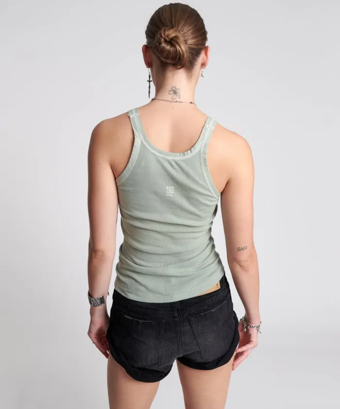 One Teaspoon Tees and Tanks WASHED KHAKI BOWER BIRD SINGLET 8211 Women One Teaspoon Tees and Tanks WASHED KHAKI BOWER BIRD SINGLET 8211 Women
