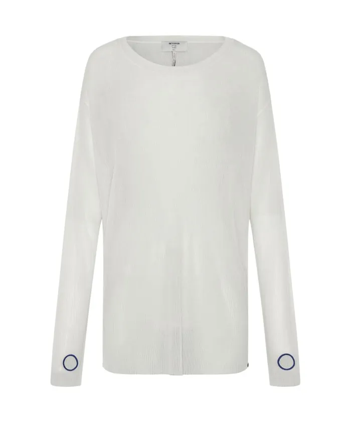 One Teaspoon Tops AMITY SHEER RIB KNIT TOP WHITE 8211 Women