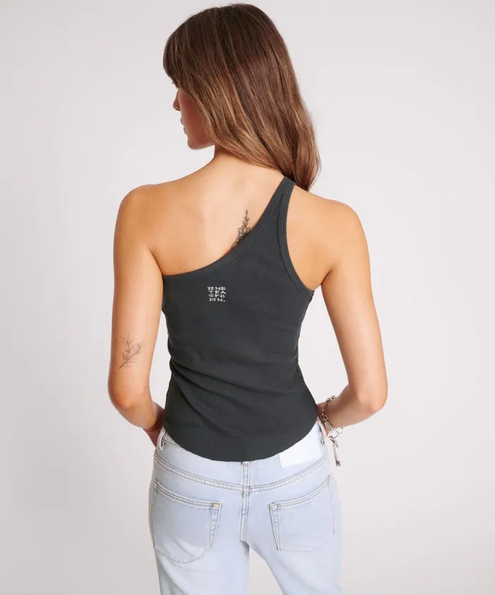 One Teaspoon Tops ASYMMETRICAL RIB TANK TOP 8211 Women