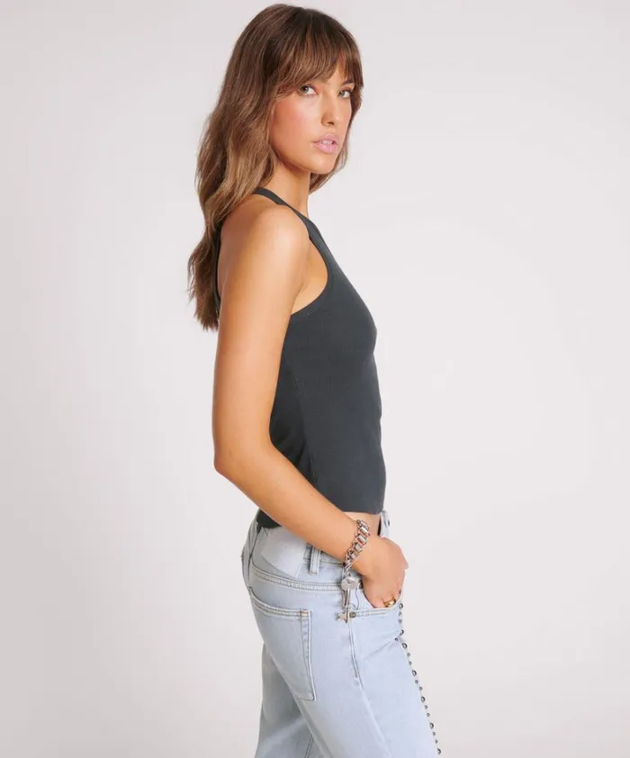 One Teaspoon Tops ASYMMETRICAL RIB TANK TOP 8211 Women