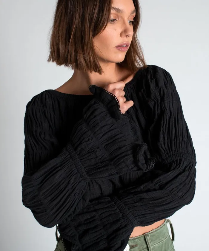 One Teaspoon Tops BLACK SUMMER NIGHTS CROP 8211 Women