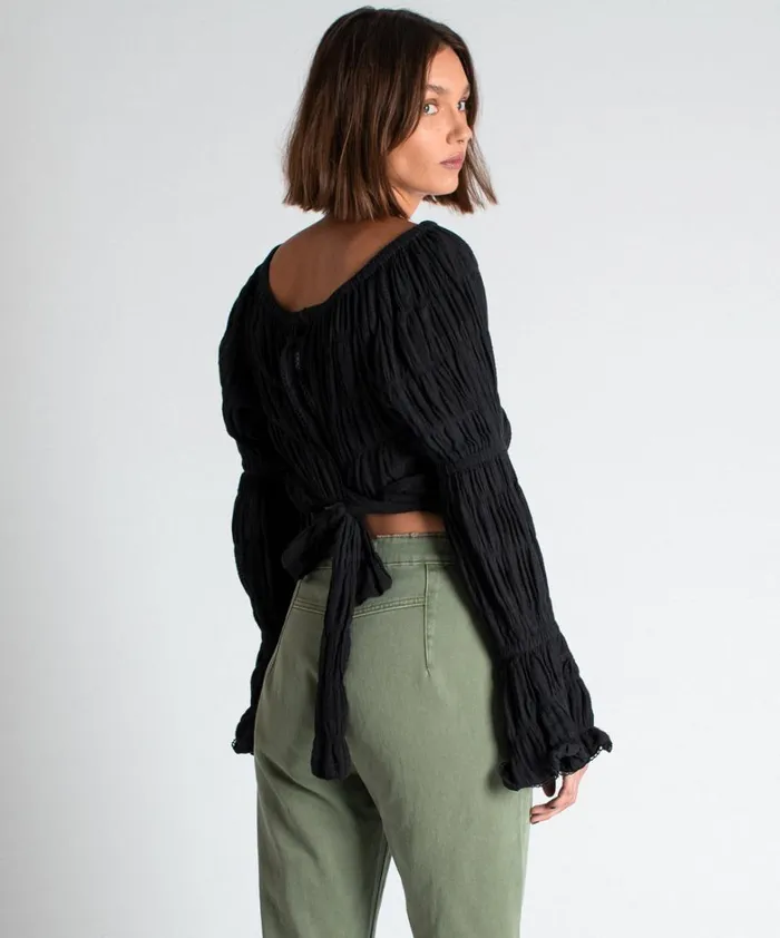 One Teaspoon Tops BLACK SUMMER NIGHTS CROP 8211 Women
