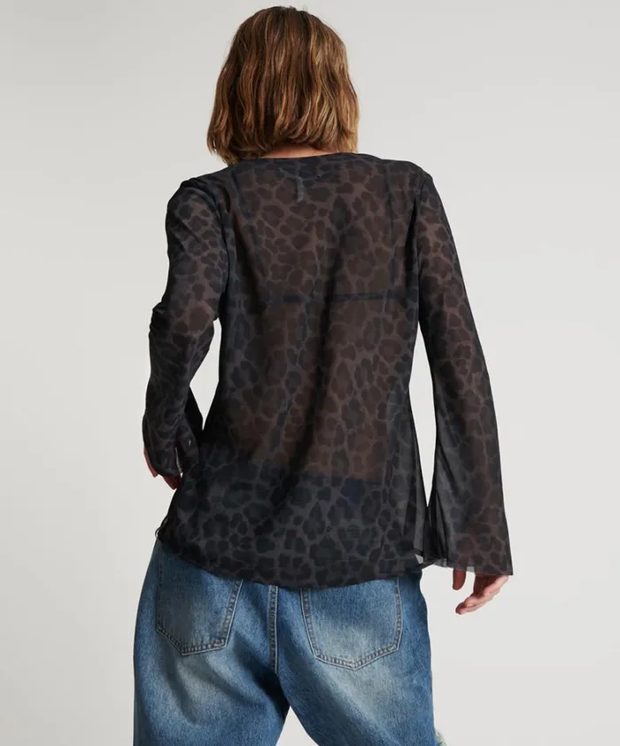 One Teaspoon Tops LEOPARD FANTASY CHIFFON LONGSLEEVE TOP 8211 Women