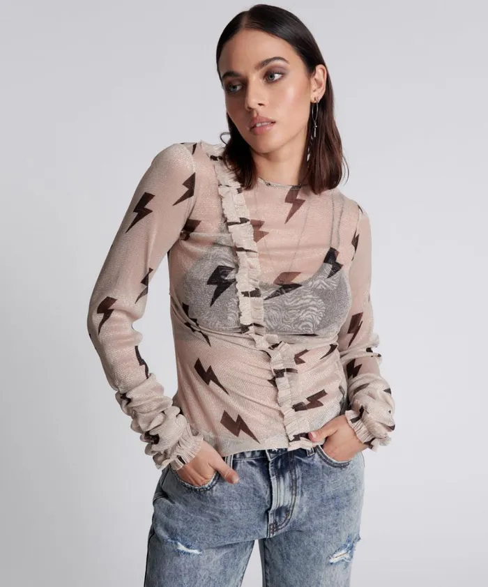 One Teaspoon Tops LIGHTNING PARTY LONGSLEEVE TOP 8211 Women