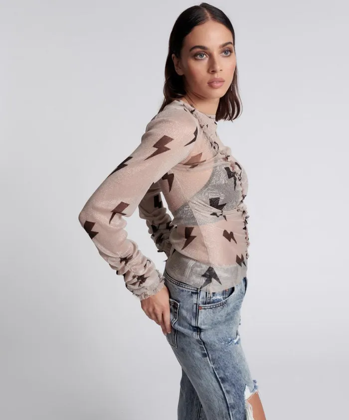 One Teaspoon Tops LIGHTNING PARTY LONGSLEEVE TOP 8211 Women One Teaspoon Tops LIGHTNING PARTY LONGSLEEVE TOP 8211 Women
