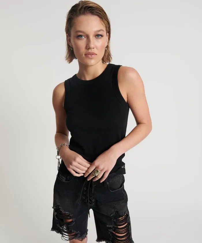 One Teaspoon Tops OTS EQUIPMENT TANK BLACK 8211 Women