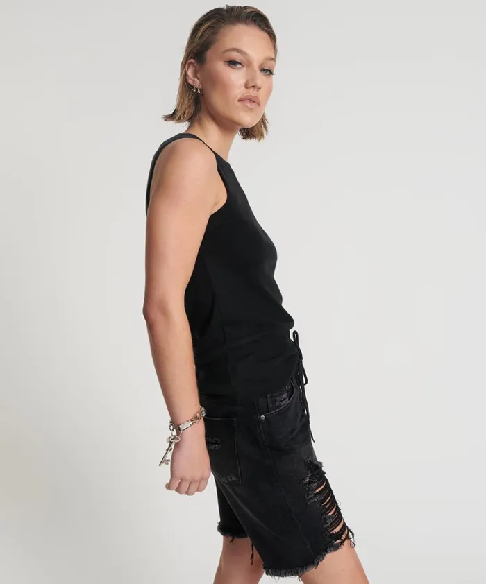 One Teaspoon Tops OTS EQUIPMENT TANK BLACK 8211 Women