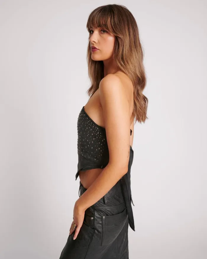One Teaspoon Tops STUDDED SCARF BUSTIER TOP 8211 Women One Teaspoon Tops STUDDED SCARF BUSTIER TOP 8211 Women