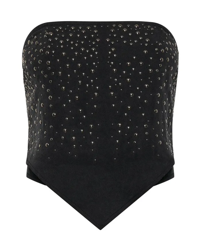 One Teaspoon Tops STUDDED SCARF BUSTIER TOP 8211 Women One Teaspoon Tops STUDDED SCARF BUSTIER TOP 8211 Women